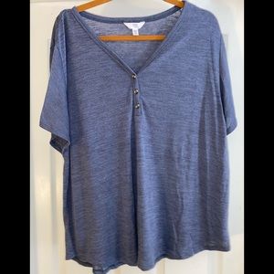 Blue button t-shirt